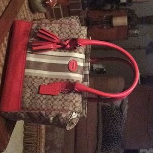 COACH- Legacy Stripe Carryall